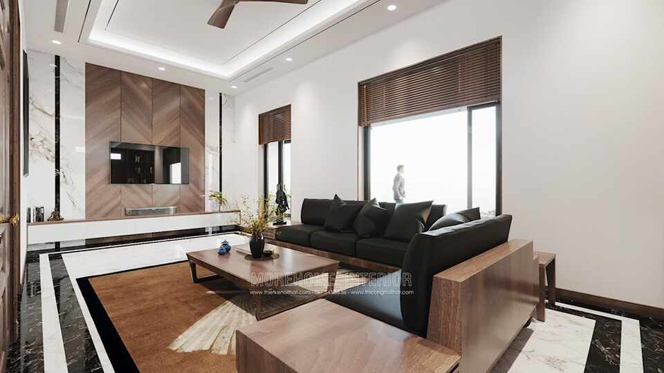 Mẫu sofa gỗ óc chó sang trọng